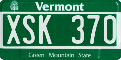 VT license plate XSK370