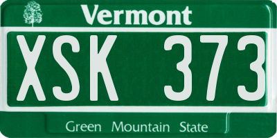 VT license plate XSK373