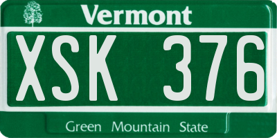 VT license plate XSK376