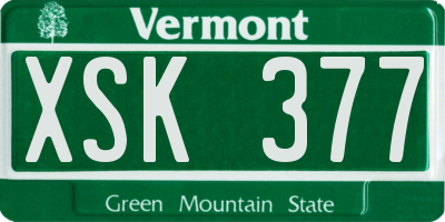 VT license plate XSK377