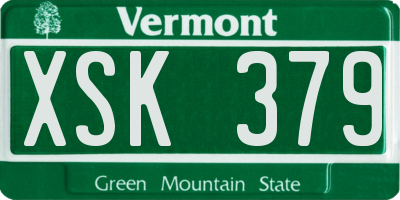 VT license plate XSK379