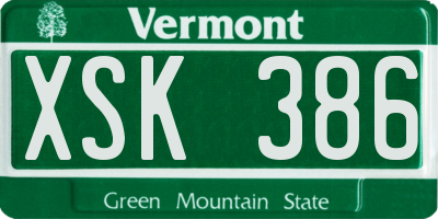 VT license plate XSK386