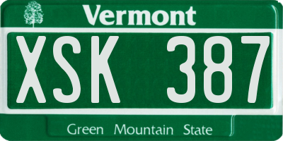 VT license plate XSK387
