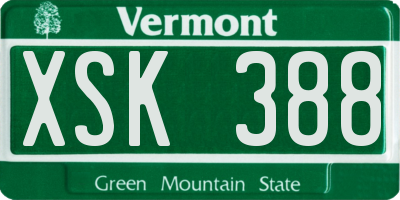 VT license plate XSK388
