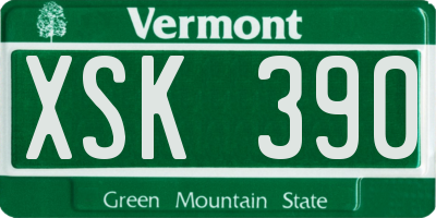 VT license plate XSK390