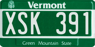 VT license plate XSK391