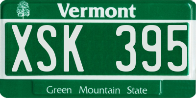 VT license plate XSK395