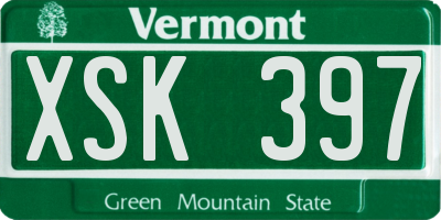 VT license plate XSK397