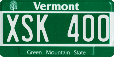 VT license plate XSK400