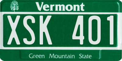 VT license plate XSK401