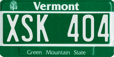 VT license plate XSK404