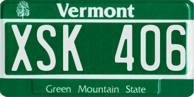 VT license plate XSK406