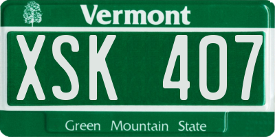 VT license plate XSK407