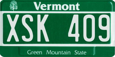 VT license plate XSK409