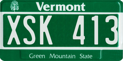 VT license plate XSK413