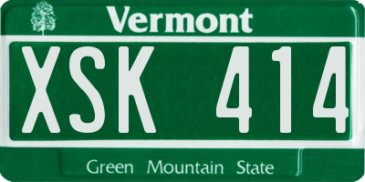 VT license plate XSK414