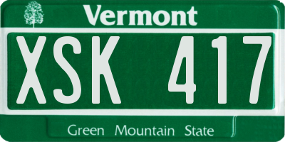 VT license plate XSK417