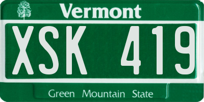 VT license plate XSK419