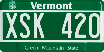VT license plate XSK420