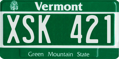 VT license plate XSK421