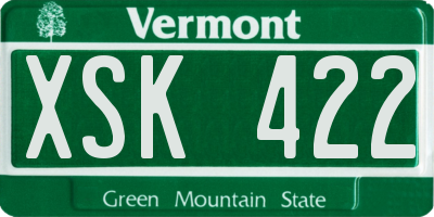 VT license plate XSK422