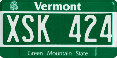 VT license plate XSK424