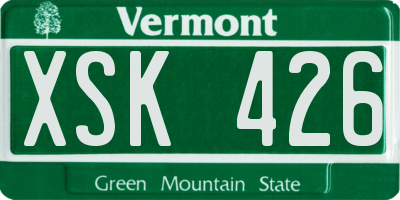 VT license plate XSK426