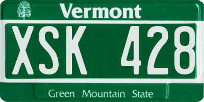 VT license plate XSK428