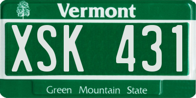 VT license plate XSK431