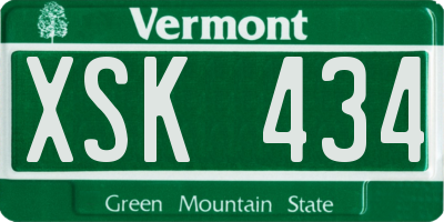 VT license plate XSK434