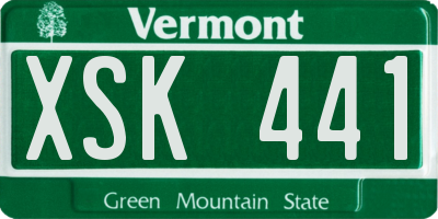 VT license plate XSK441