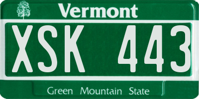 VT license plate XSK443