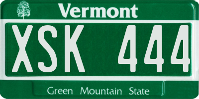 VT license plate XSK444