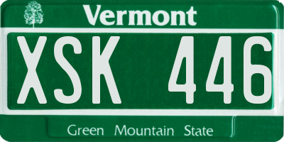 VT license plate XSK446