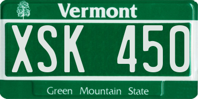 VT license plate XSK450