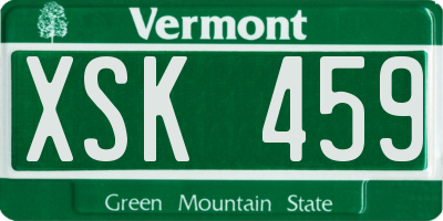 VT license plate XSK459