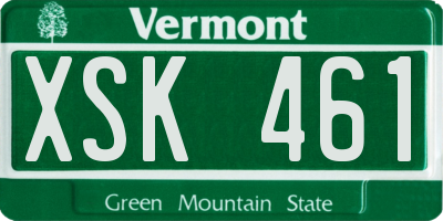 VT license plate XSK461