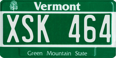 VT license plate XSK464