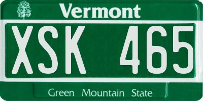 VT license plate XSK465