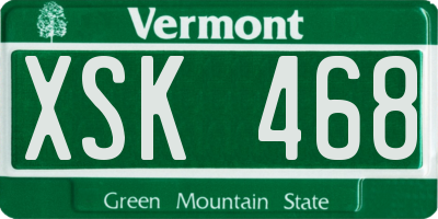 VT license plate XSK468