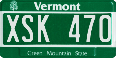 VT license plate XSK470