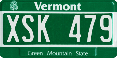 VT license plate XSK479