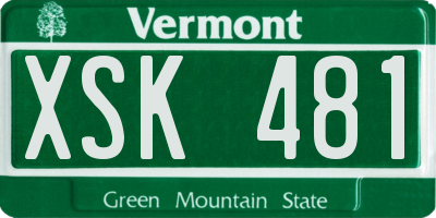 VT license plate XSK481