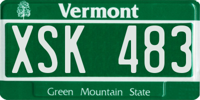 VT license plate XSK483