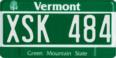 VT license plate XSK484