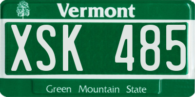 VT license plate XSK485