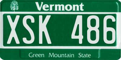 VT license plate XSK486