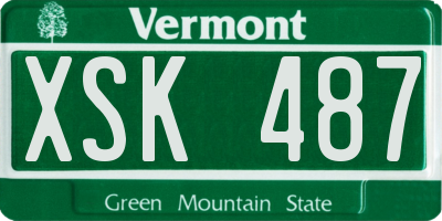 VT license plate XSK487