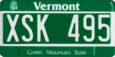 VT license plate XSK495