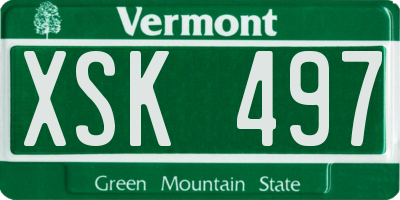 VT license plate XSK497